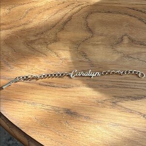 Personalized "Carolyn" Name Script Bracelet in Gold Tone